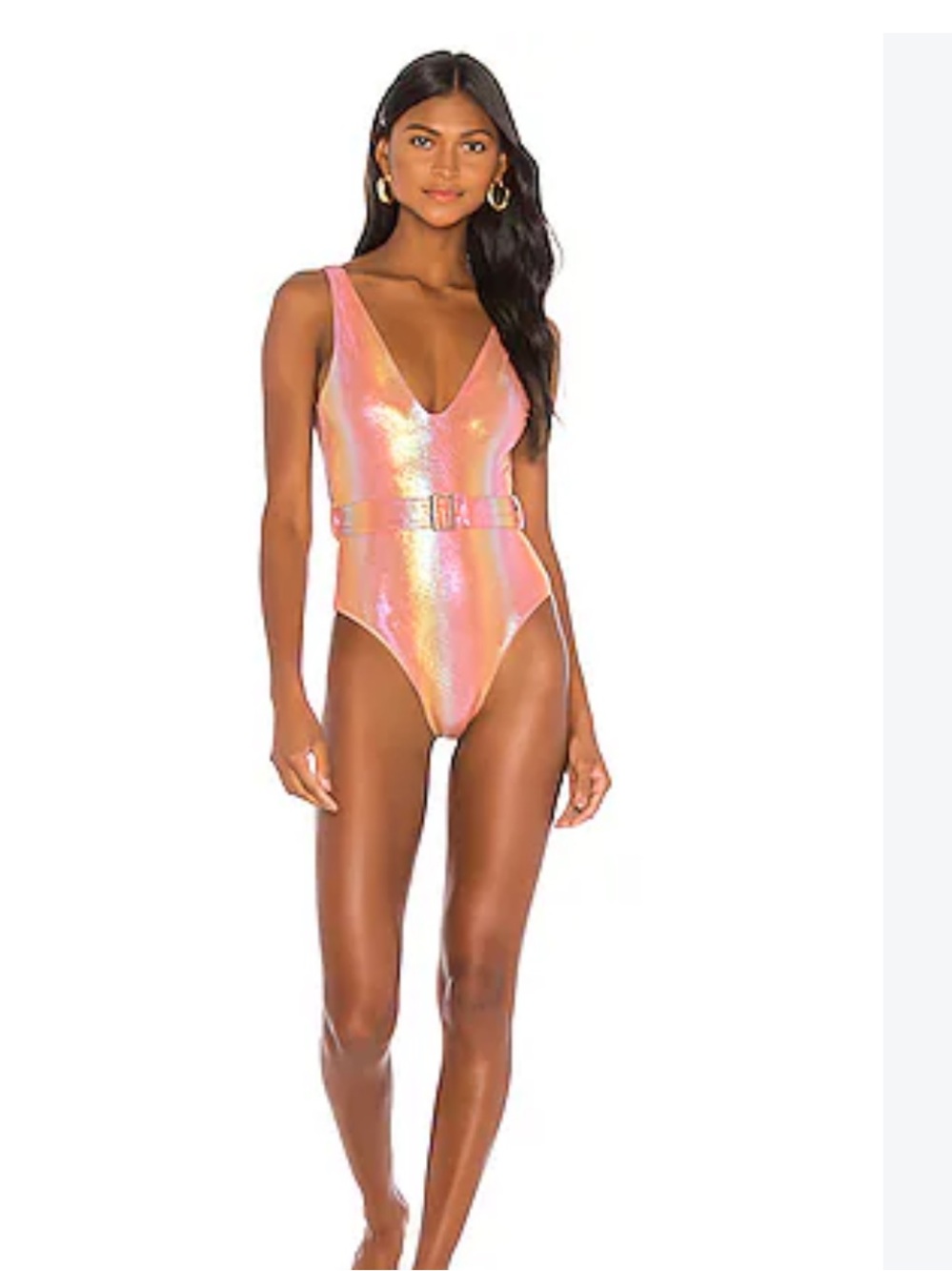 lovewave The Nadia One Piece Swimsuit in Shiny Sherbet metallic aerobics